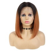Straight T1B 30 Ombre Colored Short BOB Wigs Remy Human Hair Lace Wig AHBW-60