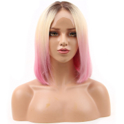 Straight T1B 613 Pink Ombre Colored Short BOB Wigs Remy Human Hair Lace Wig AHBW-91