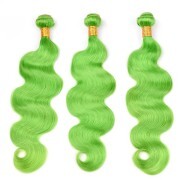 Grass Green Body Wave Remy Human Hair Bundles Sew In Weave Extensions AHHB-18