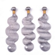 Grey Body Wave Remy Human Hair Bundles Sew In Weave Extensions AHHB-02