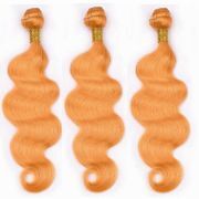Orange Body Wave Remy Human Hair Bundles Sew In Weave Extensions AHHB-24