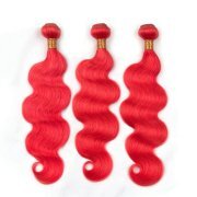 Red Body Wave Remy Human Hair Bundles Sew In Weave Extensions AHHB-33