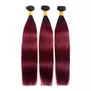 T1B/Burgundy Straight Remy Human Hair Bundles Sew In Weave Extensions AHHB-64