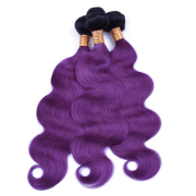 T1B/Purple Body Wave Remy Human Hair Bundles Sew In Weave Extensions AHHB-44