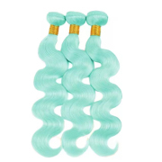 Mint Green Body Wave Remy Human Hair Bundles Sew In Weave Extensions AHHB-89