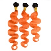 T1B/Orange Body Wave Remy Human Hair Bundles Sew In Weave Extensions AHHB-103