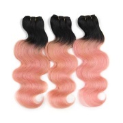 T1B/Rose Gold Body Wave Remy Human Hair Bundles Sew In Weave Extensions AHHB-106