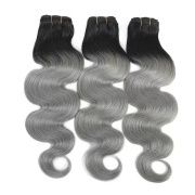 T1B/Dark Grey Body Wave Remy Human Hair Bundles Sew In Weave Extensions AHHB-115