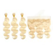 613 Blonde Body Wave Remy Human Hair Bundles With Frontal 13x4 AHBF-155