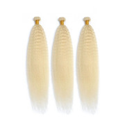 613 Blonde Kinky Straight Remy Human Hair Bundles Sew In Weave Extensions AHHB-145