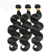 Natural Black Body Wave Remy Human Hair Bundles Sew In Weave Extensions AHHB-132