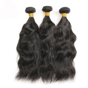 Natural Black Natural Wave Remy Human Hair Bundles Sew In Weave Extensions AHHB-136