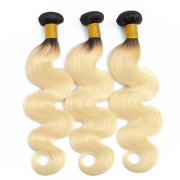 T1B/613 Blonde Body Wave Remy Human Hair Bundles Sew In Weave Extensions AHHB-147