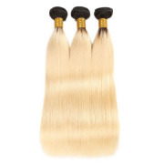 T1B/613 Blonde Straight Remy Human Hair Bundles Sew In Weave Extensions AHHB-146