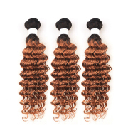 T1B/30 Deep Wave Remy Human Hair Bundles Sew In Weave Extensions AHHB-197