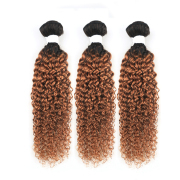 T1B/30 Kinky Curly Remy Human Hair Bundles Sew In Weave Extensions AHHB-206