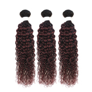 T1B/99J Kinky Curly Remy Human Hair Bundles Sew In Weave Extensions AHHB-207