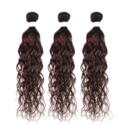 T1B/99J Water Wave Remy Human Hair Bundles Sew In Weave Extensions AHHB-201