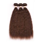 #4 Kinky Straight Remy Human Hair Bundles Sew In Weave Extensions AHHB-164