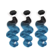 T1B/Blue Body Wave Remy Human Hair Bundles Sew In Weave Extensions AHHB-218