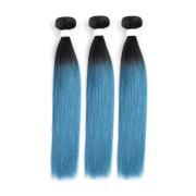 T1B/Blue Straight Remy Human Hair Bundles Sew In Weave Extensions AHHB-217