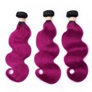 T1B/Purple Body Wave Remy Human Hair Bundles Sew In Weave Extensions AHHB-223