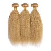 #27 Kinky Straight Remy Human Hair Bundles Sew In Weave Extensions AHHB-227