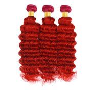 Dark Red Deep Wavy Remy Human Hair Bundles Sew In Weave Extensions AHHB-226