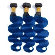 T1B/Blue Body Wave Remy Human Hair Bundles Sew In Weave Extensions AHHB-222