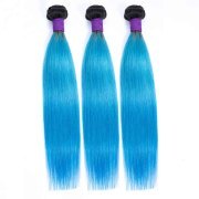 T1B/Sky Blue Body Wave Remy Human Hair Bundles Sew In Weave Extensions AHHB-104