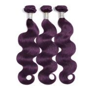 Dark Purple Body Wave Remy Human Hair Bundles Sew In Weave Extensions AHHB-258