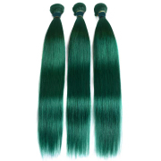 Green Straight Remy Human Hair Bundles Sew In Weave Extensions AHHB-259