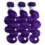 Purple Body Wave Remy Human Hair Bundles Sew In Weave Extensions AHHB-255