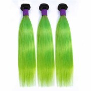 T1B/Apple Green Straight Remy Human Hair Bundles Sew In Weave Extensions AHHB-248