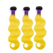 T1B/Yellow Body Wave Remy Human Hair Bundles Sew In Weave Extensions AHHB-247