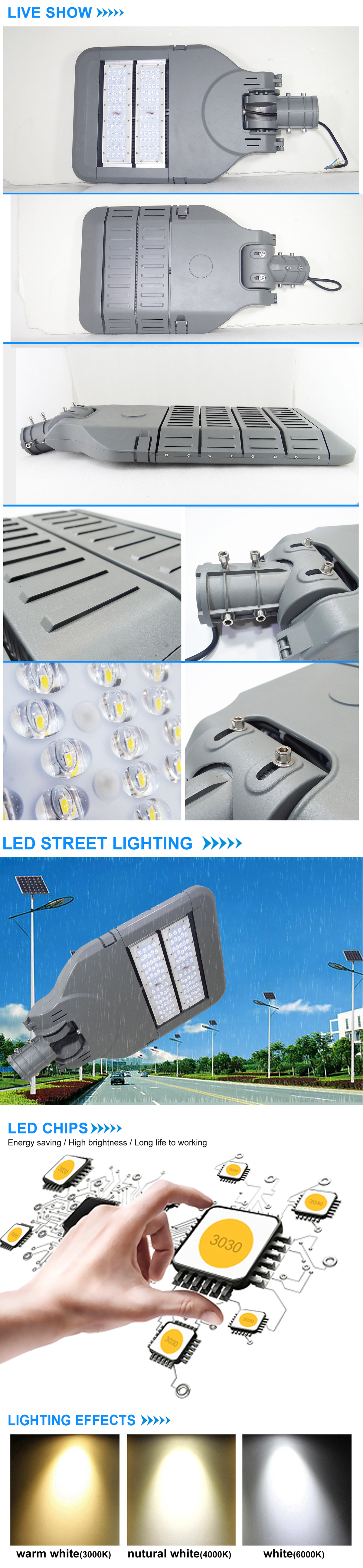 Ready to ship outdoor lighting High quality Aluminum housing 2 years warranty 50w 100w 150w 200w 250w 300w module street lamp for road