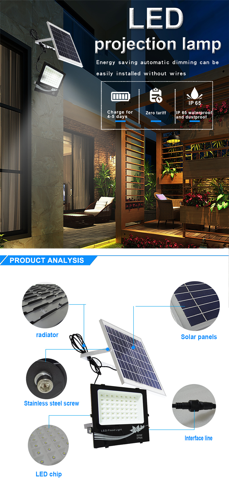 Garden lights solar led flood light remote controller rechargeable energy systems polysilicon solar panel 50w 100w 150w led solar floodlighting