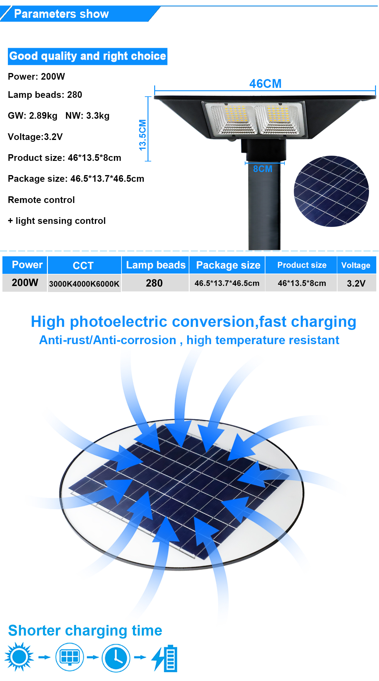 Garden road park pole installation ABS shell lithium battery outdoor 90w 120w 150w all in one led solar street light
