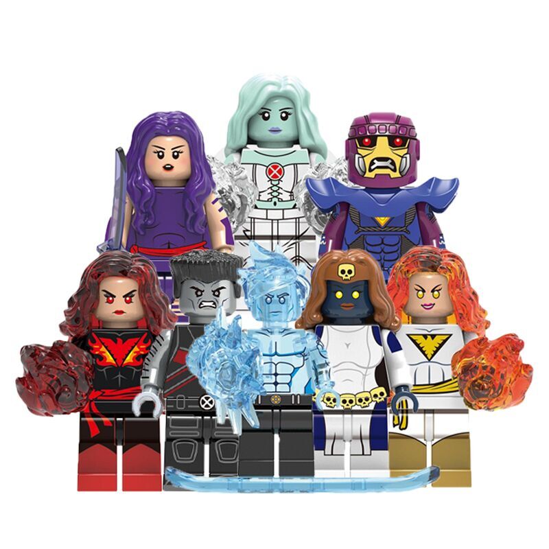 XH 1422 1423 1424 1425 1426 1427 1428 1429 Building Blocks Super Heroes Bricks Psyloke Iceman White Queen Mystique Colossus Sentinel Model For Kids Toys Gift X0277