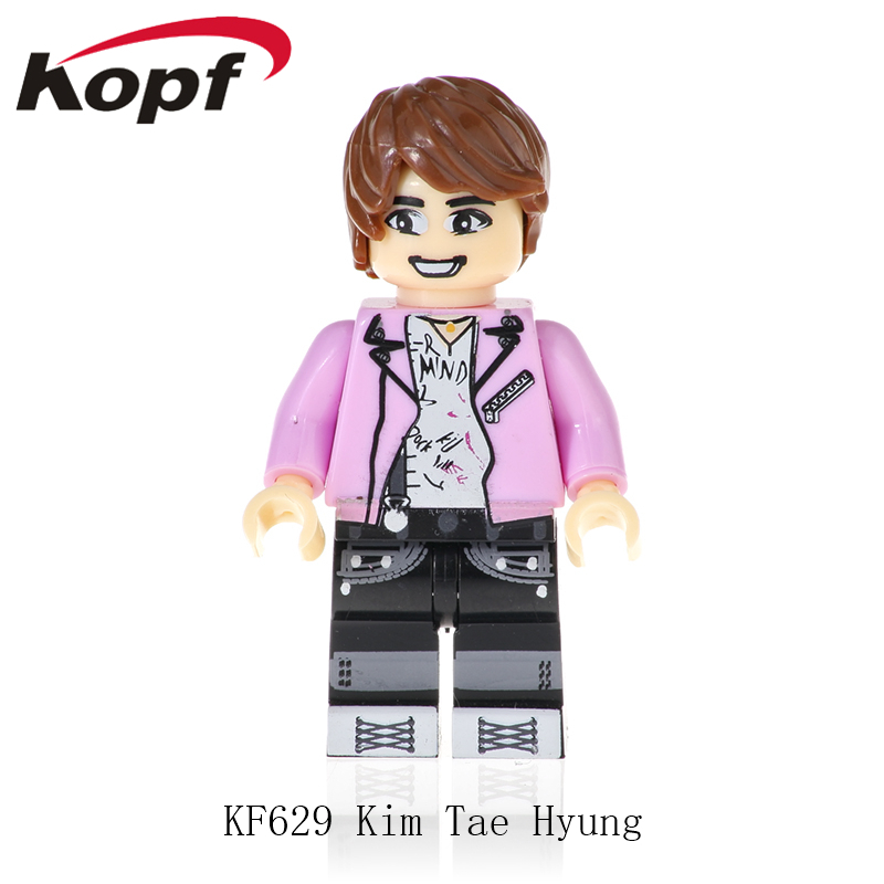 KF624 KF625 KF626 KF627 KF628 KF629 KF630 Single  Sale Building Blocks Famous Group Korea Super Star Character Action Figures For Children Collection Toys KF6053 