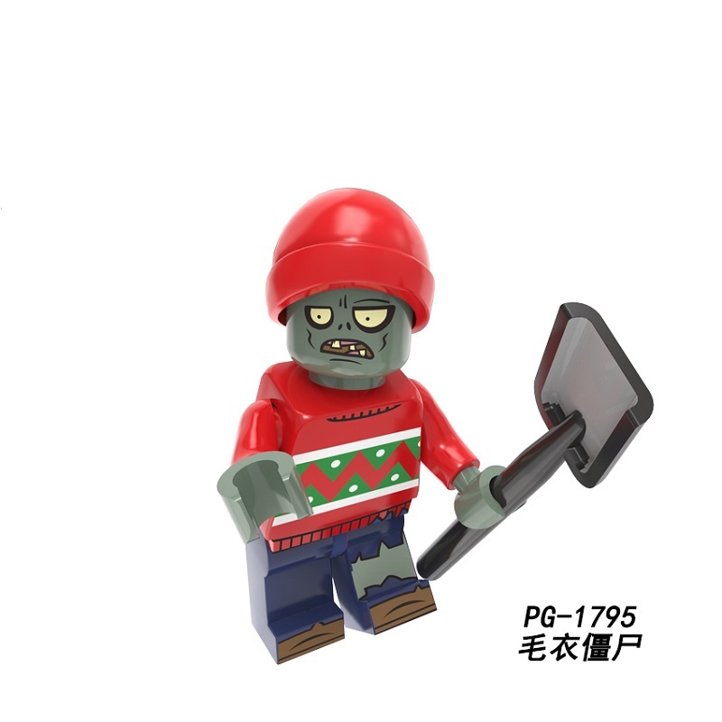 PG1789 PG1790 PG1791 PG1792 PG1793 PG1794 PG1795 PG1796 Plants VS. Zombies Building Blocks Game Figure Farmer Iron Bucket Repairman Street Dance Cowboy Zombies For Kids Gift Toy PG8205