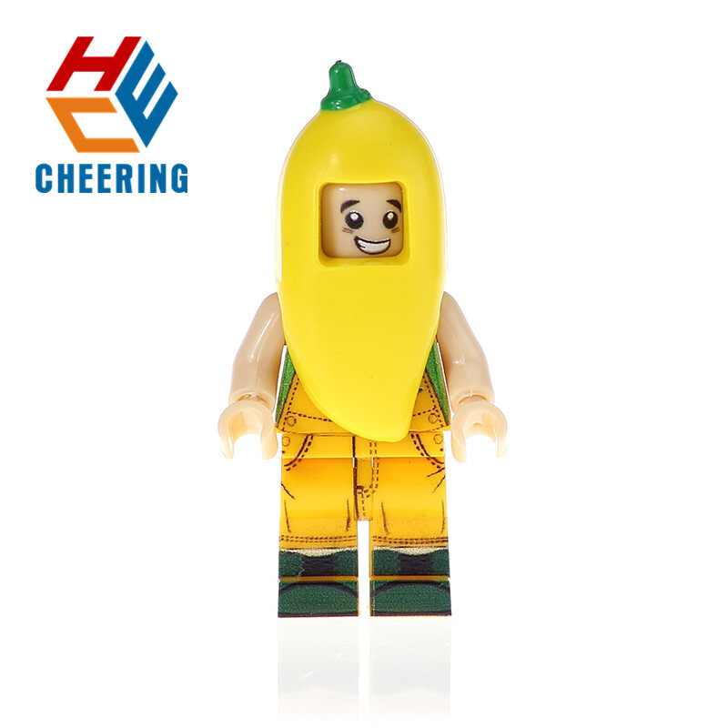 PG1226 PG1227 PG1228 PG1229 PG1230 PG1231 PG1232 PG1233 Single Sale Super Heroes Pineapple Pepper Peanut Fruit Figures Hot Dog Man Bricks Building Blocks Children Toys Gift PG8113