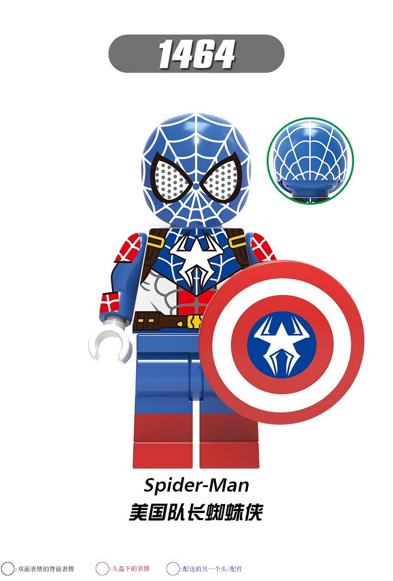 X0282  XH 1462 1463 1464 1465 1466 1467 1468 1469 Super Heroes Spiderman Collection Silk Peter Knull  Figures Building Blocks Children Toys