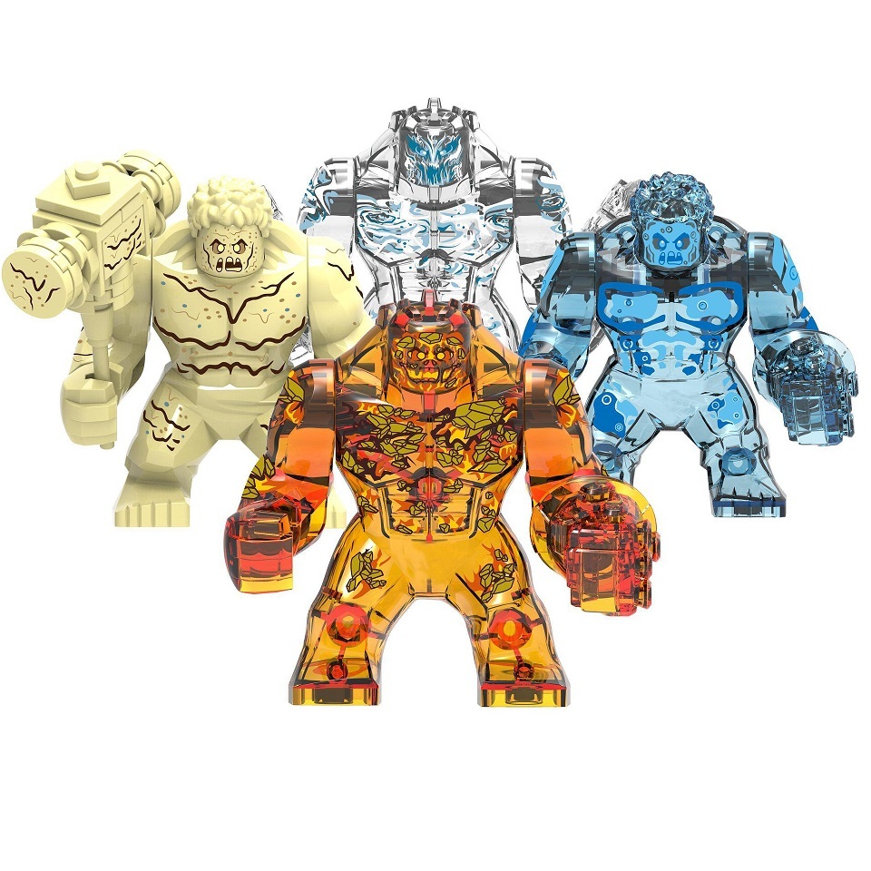 X1255 X1256 X1257 X1258 Building Blocks 7cm Big Figures Learning Bricks Water Element With Infinite Gauntlet EarthElemental For Children Toys XH 1257