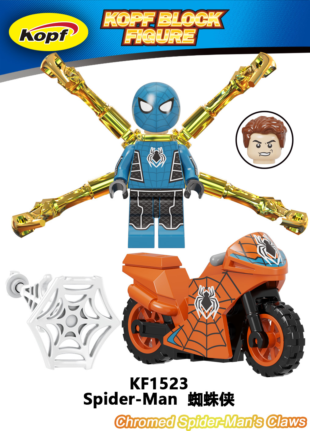 KF1517 KF1518 KF1519 KF1520 KF1521 KF1522 KF1523 KF1524 KF6137 KF6090 Bricks Building Blocks Spider Man Action Figures Educational Toys For Children's Gifts