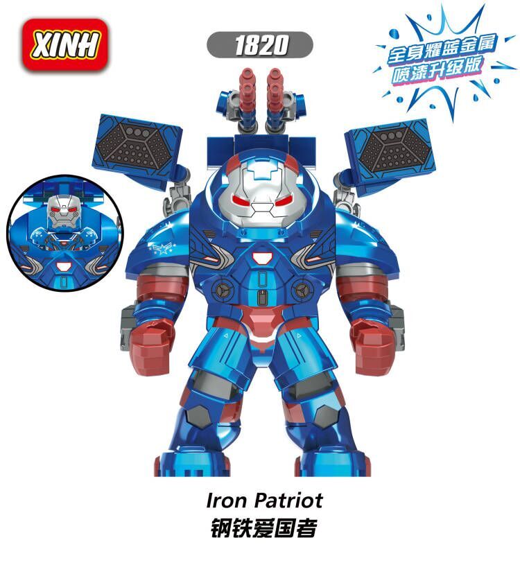 XH 1820 1157 1158 1159 1160 Iron Patriot Hulkbuster Building Blocks Bricks Movie Series Action Educational Toys for Kids Gifts Big Model 