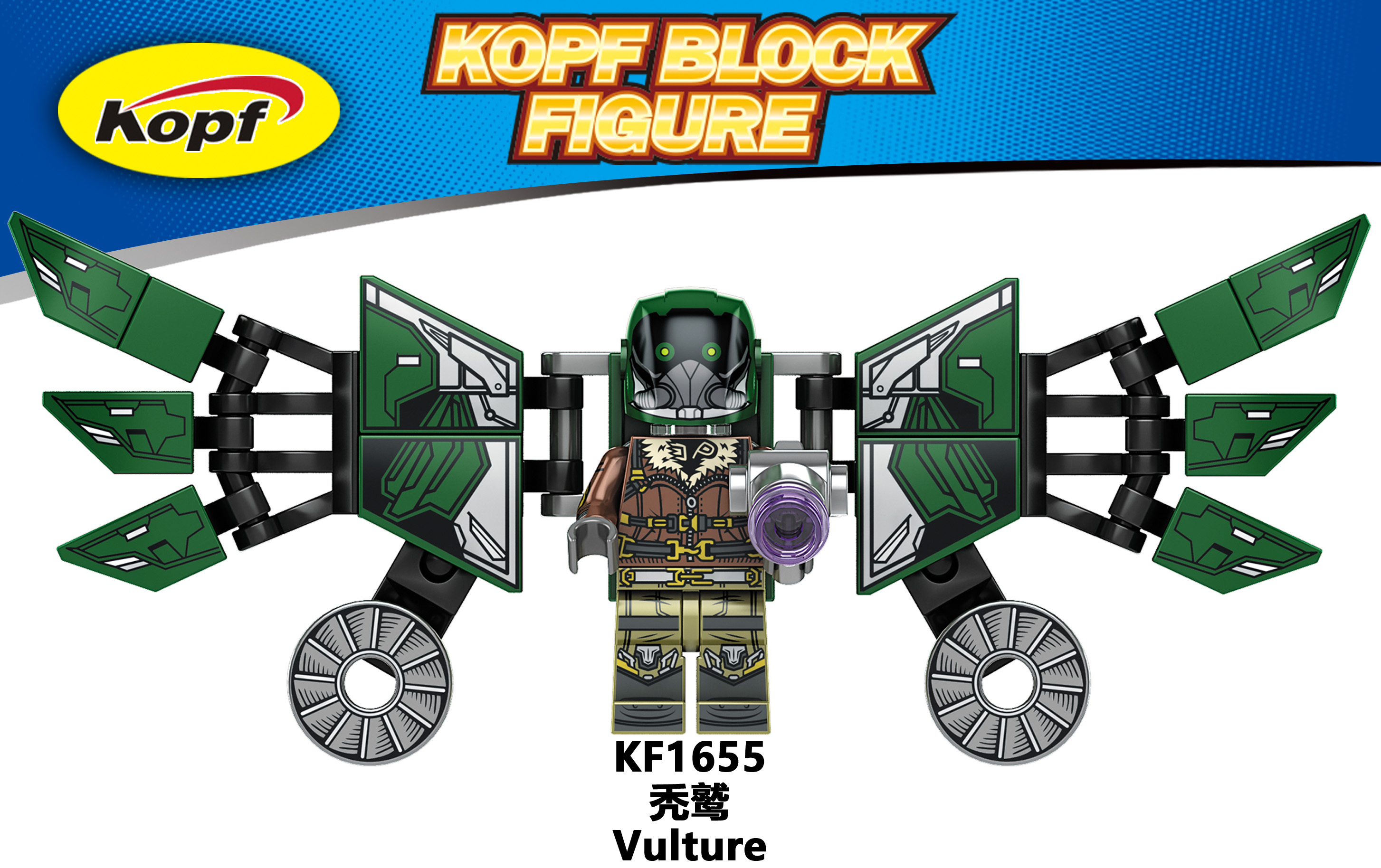 KF1649 KF1650 KF1651 KF1652 KF1653 KF1654 KF1655 KF1656 KF6154 Building Blocks Bricks Spiderman Scorpion Vulture Lizard  Electro  gREENMovie Series Action Educational Toys for Kids Gifts 