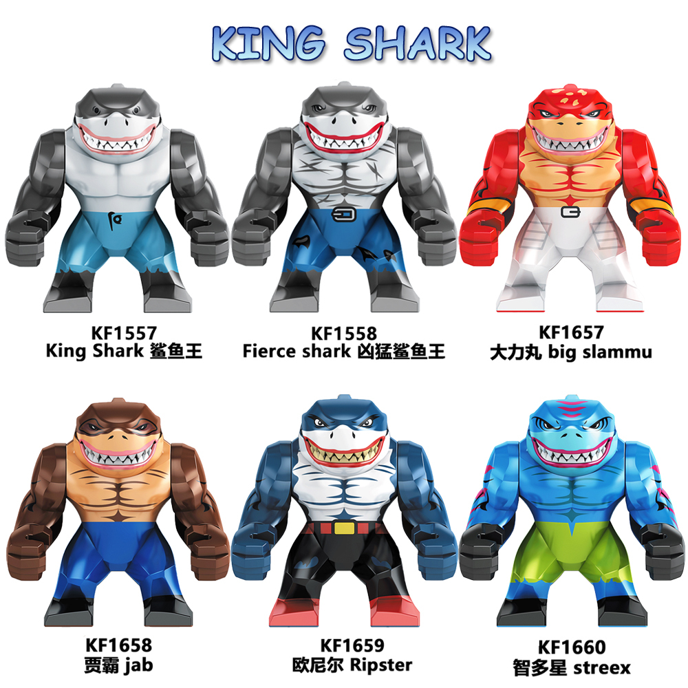 KF1557 KF1558 KF6152 Big King Shark 7CM Movie Series Building Blocks Action Figures Educational Toys For Kids Gifts