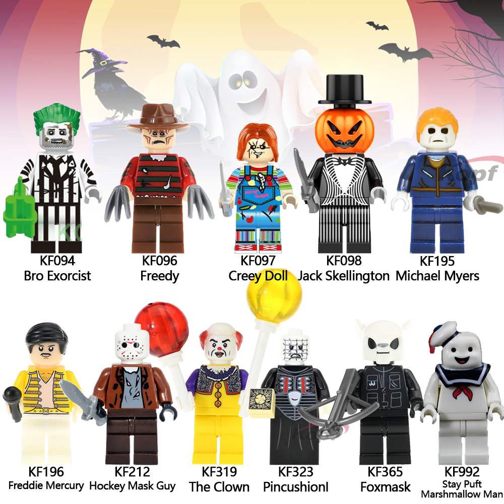 KF094 KF096 KF097 KF098 KF195 KF196 KF212 KF319  KF323 KF365 KF992 Horror Series Mini Building Blocks  Action Figures Educational Toys For Kids Gifts