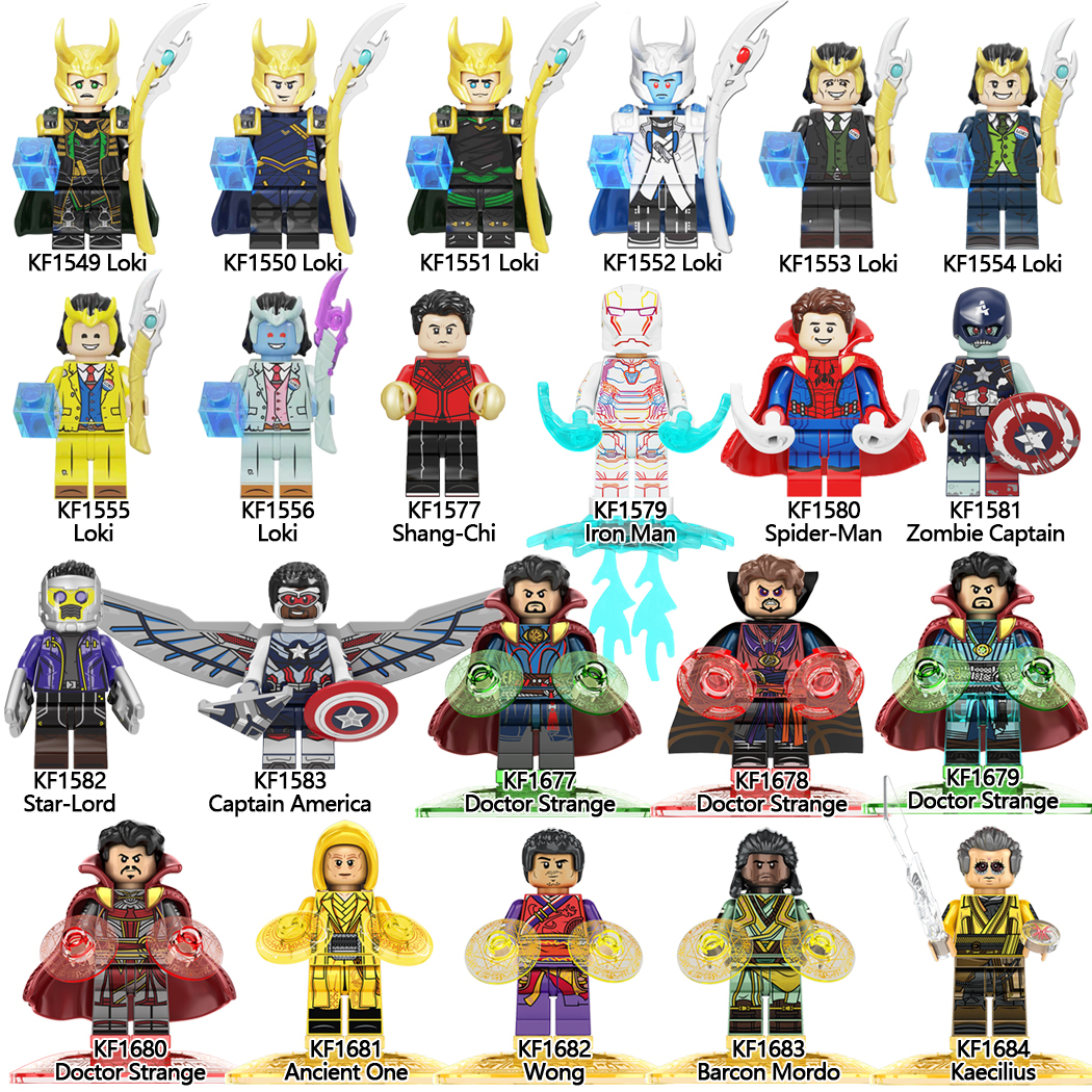 Super Heroes Loki Doctor Stranger Shang-Chi Iron Man Spiderman Building Blocks Bricks Action Figures Educational Toys For Kids Gifts